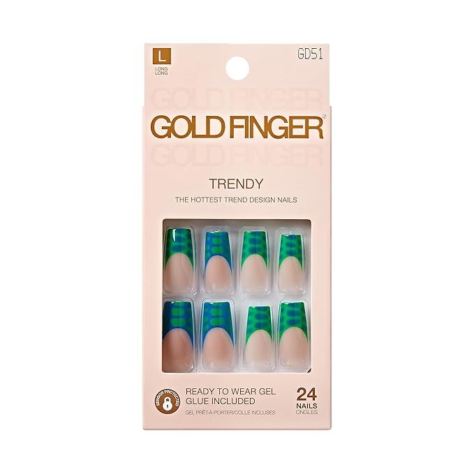GoldFinger Trendy Press - On Nails – 24pcs Set - Beauty Exchange Beauty Supply