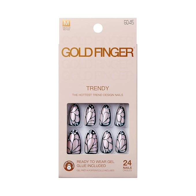 GoldFinger Trendy Press - On Nails – 24pcs Set - Beauty Exchange Beauty Supply