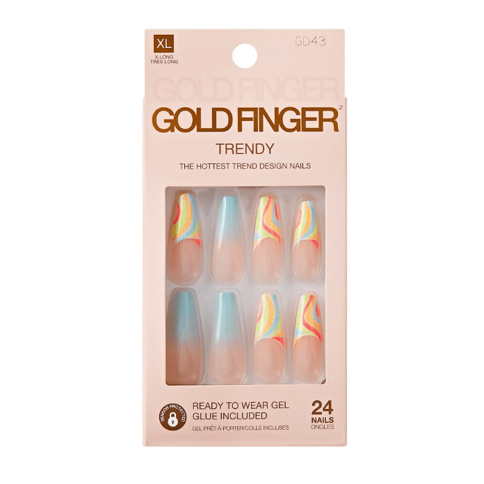 GoldFinger Trendy Press - On Nails – 24pcs Set - Beauty Exchange Beauty Supply