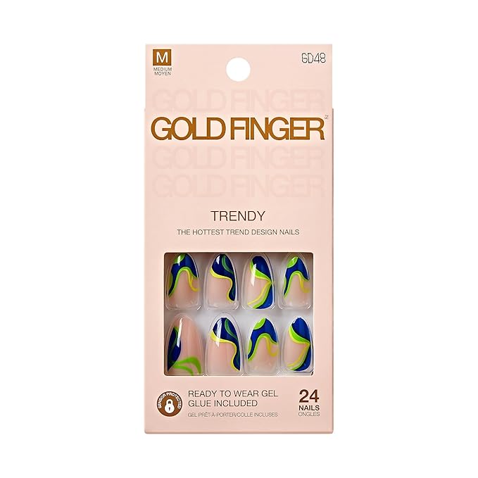 GoldFinger Trendy Press - On Nails – 24pcs Set - Beauty Exchange Beauty Supply
