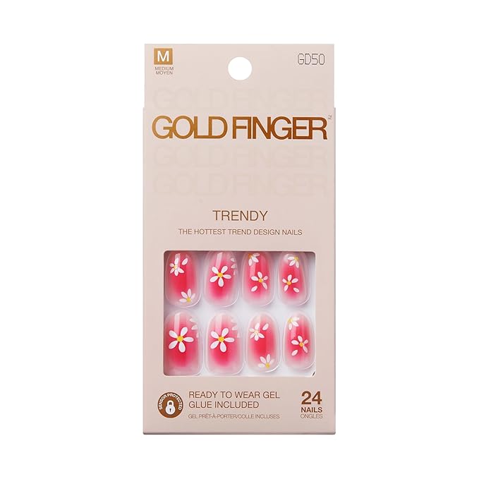 GoldFinger Trendy Press - On Nails – 24pcs Set - Beauty Exchange Beauty Supply