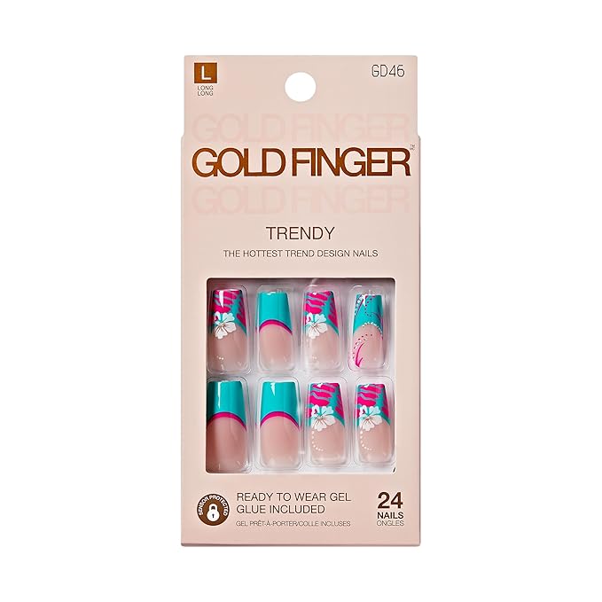 GoldFinger Trendy Press - On Nails – 24pcs Set - Beauty Exchange Beauty Supply