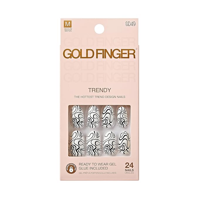 GoldFinger Trendy Press - On Nails – 24pcs Set - Beauty Exchange Beauty Supply
