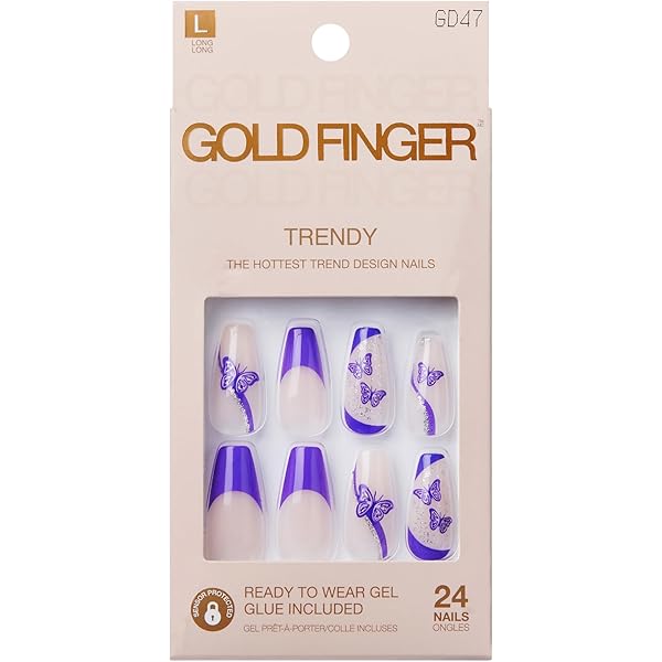 GoldFinger Trendy Press - On Nails – 24pcs Set - Beauty Exchange Beauty Supply