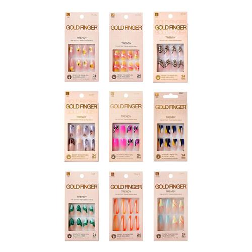 GoldFinger Trendy Press - On Nails – 24pcs Set - Beauty Exchange Beauty Supply