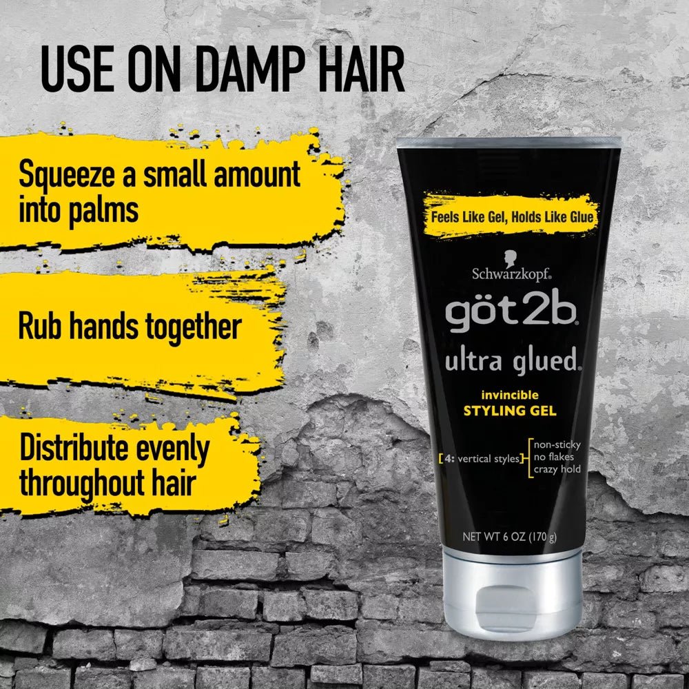 Got2b Ultra Glued Invincible Styling Hair Gel - 6 oz - Beauty Exchange Beauty Supply