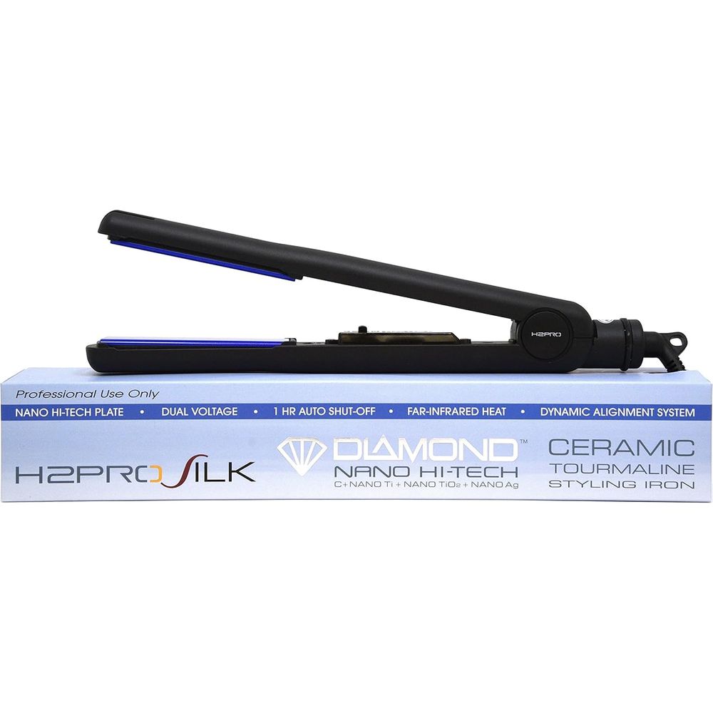 H2PRO Silk Ceramic Tourmaline Styling Iron – Professional Flat Iron for Smooth, Frizz - Free, Silky Hair - Beauty Exchange Beauty Supply