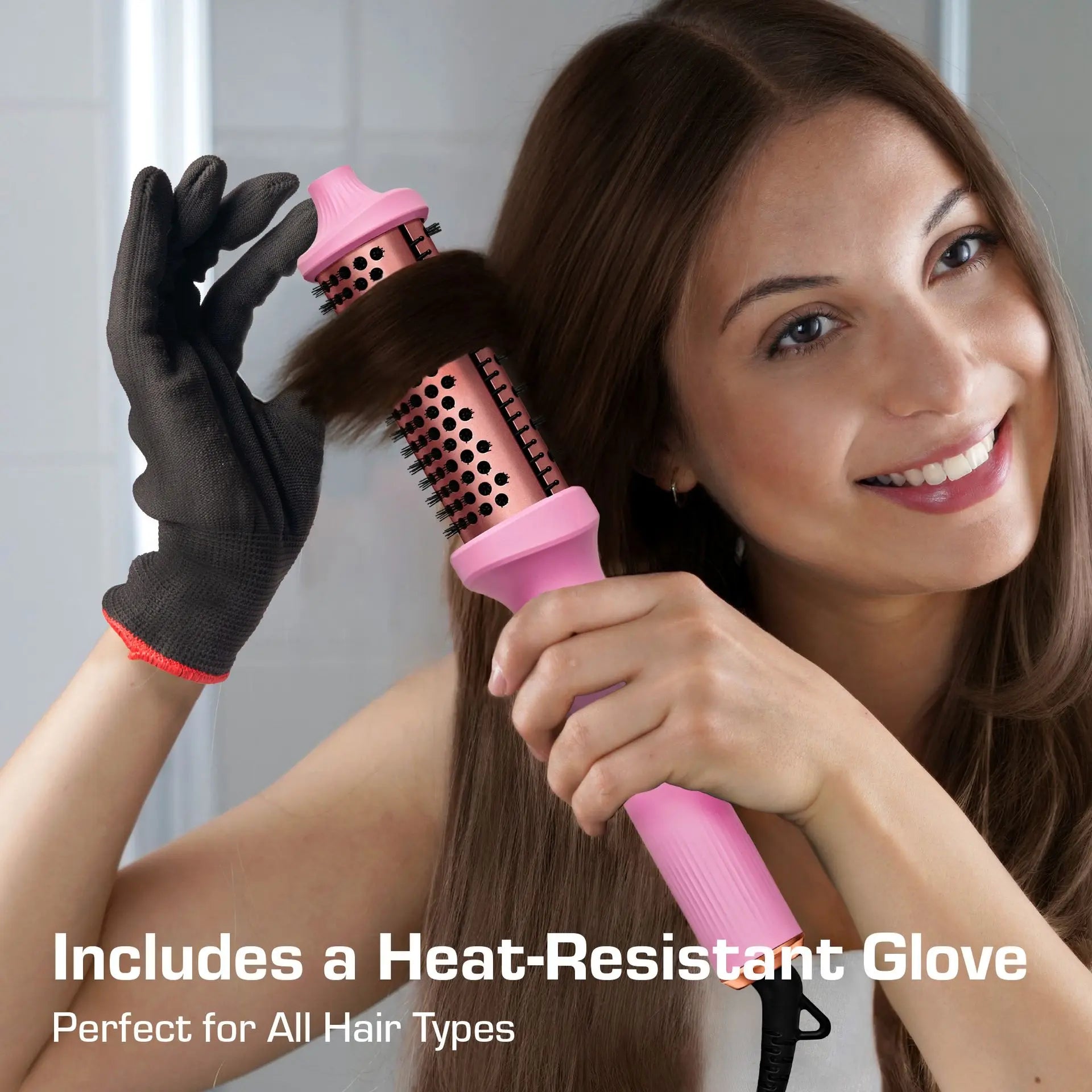 Heated Roll Brush 2 in 1 Curling Iron & Volumizing Hair Brush - Beauty Exchange Beauty Supply