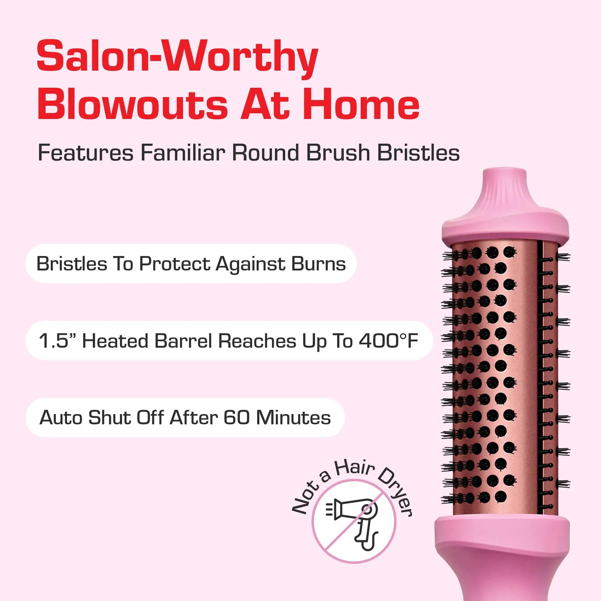 Heated Roll Brush 2 in 1 Curling Iron & Volumizing Hair Brush - Beauty Exchange Beauty Supply