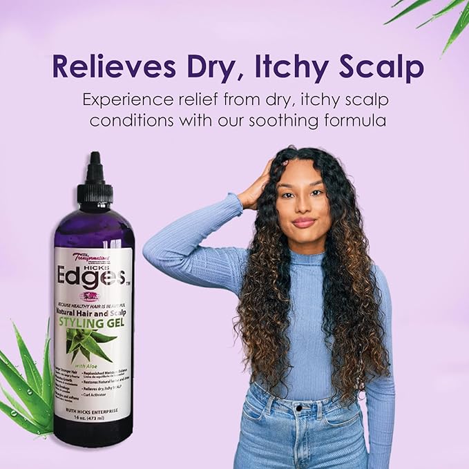 Hicks Edges Curl Activator & Styling Gel – Definer Twist, Dry & Release with Aloe (16oz) - Beauty Exchange Beauty Supply