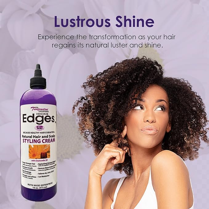 HICKS Edges Natural Hair & Scalp Styling Cream – Chamomile Oil Infused for Moisture & Protection (16oz) - Beauty Exchange Beauty Supply