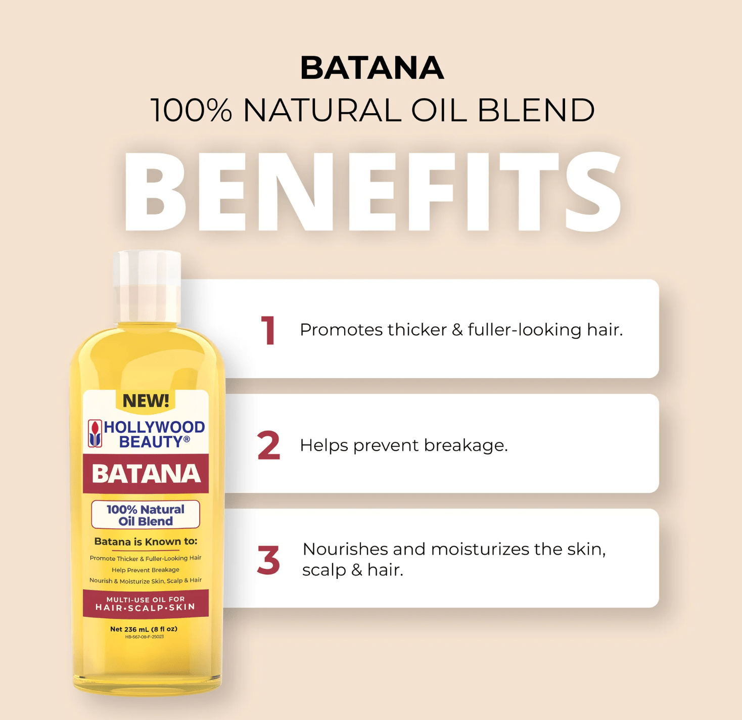 Hollywood Beauty Batana Oil Blend - 8 oz - Beauty Exchange Beauty Supply