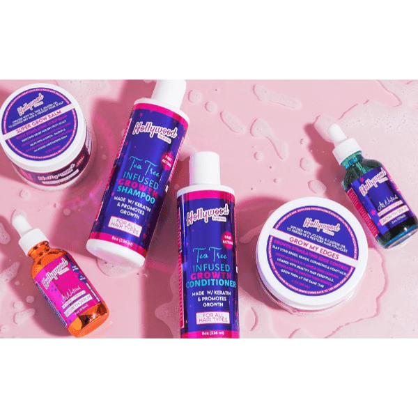 Hollywood Hair Bar Growth Duo – 2 Variants - Shampoo & Conditioner - Infused with Purified Water, Tea Tree & Keratin | Vegan & Cruelty - Free (8 oz each) - Beauty Exchange Beauty Supply