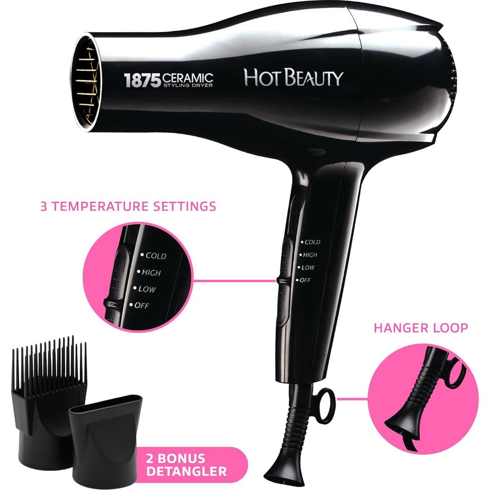 Hot Beauty 1875W Ceramic Styling Dryer – Fast Drying & Frizz Control for Gorgeous Hair - Beauty Exchange Beauty Supply