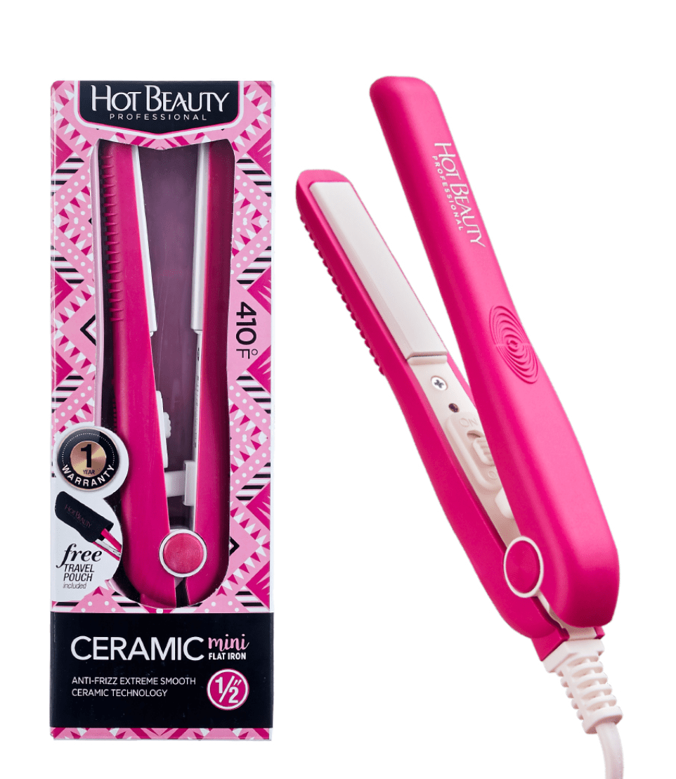 Hot Beauty Ceramic Mini Flat Iron – 1/2" - Beauty Exchange Beauty Supply