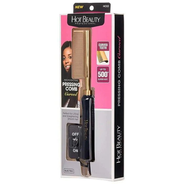 Hot Beauty Curved Hot Comb HC03 - Beauty Exchange Beauty Supply