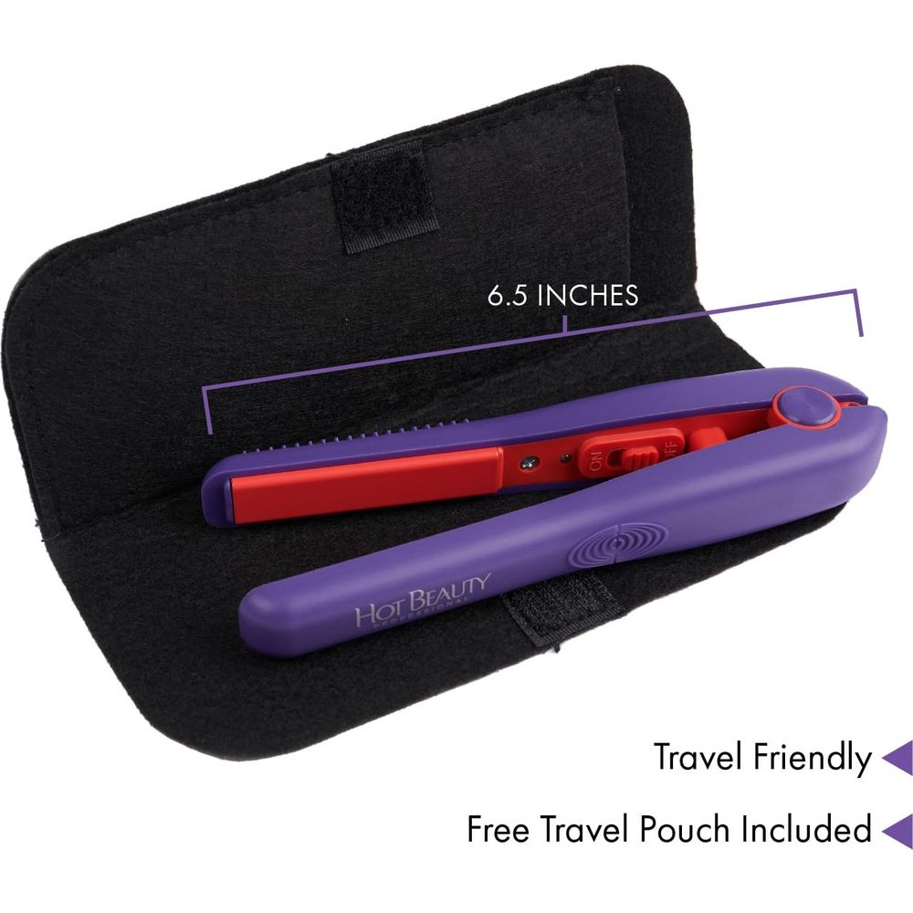 Hot Beauty Mini Flat Iron – Travel - Size Ceramic Straightener for Edges, Bangs & On - the - Go Styling - Beauty Exchange Beauty Supply