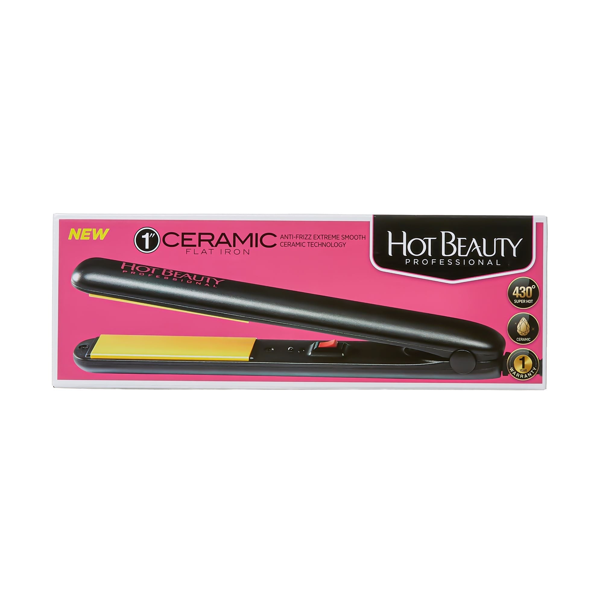 Hot Beauty Professional 1" Ceramic Flat Iron - Beauty Exchange Beauty Supply