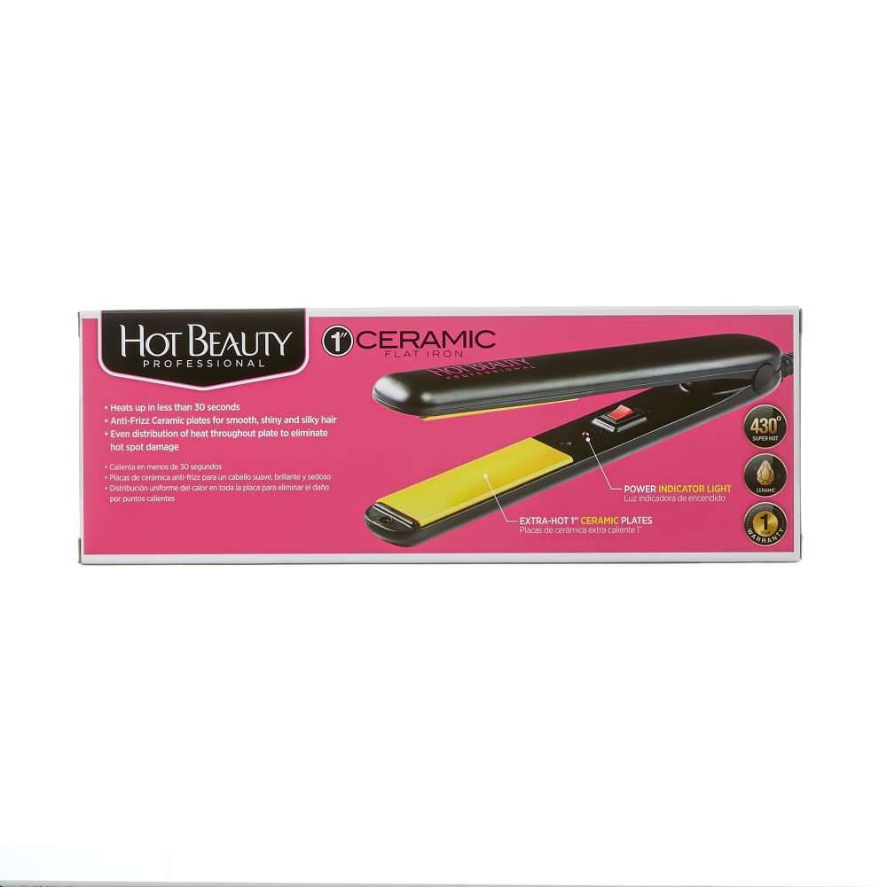 Hot Beauty Professional 1" Ceramic Flat Iron - Beauty Exchange Beauty Supply