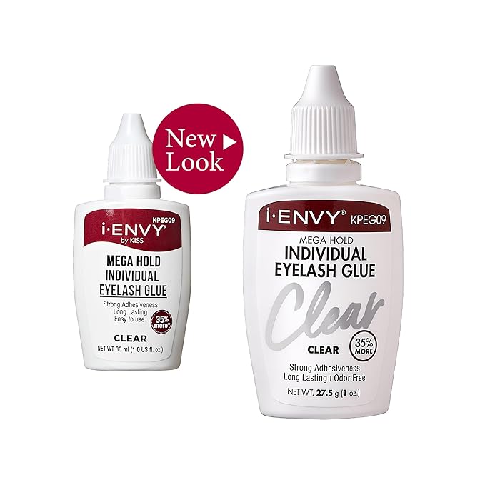 i - Envy by KISS Mega Hold False Eyelash Adhesive – Black & Clear | Strong, Long - Lasting Hold for Individual & Cluster Lashes | 27.5g - Beauty Exchange Beauty Supply