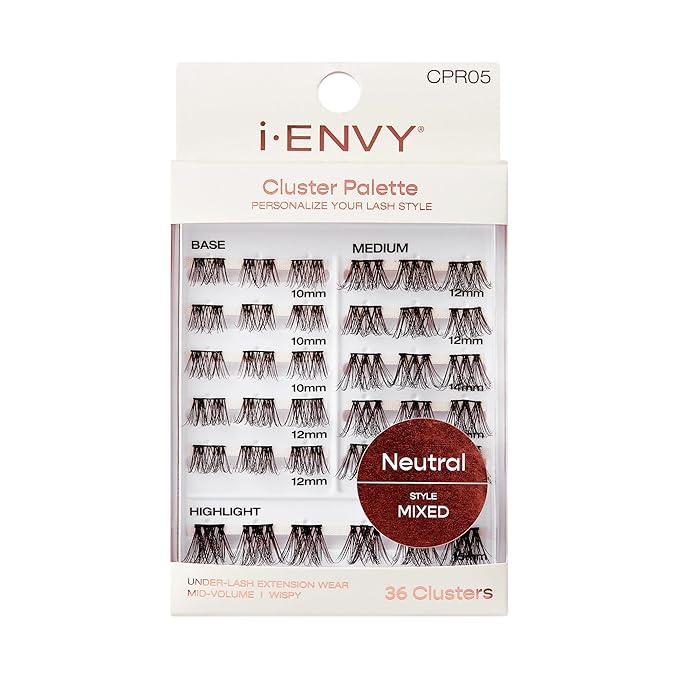 i - ENVY Cluster Palette Lash Refill – Neutral (10–15mm) - Beauty Exchange Beauty Supply