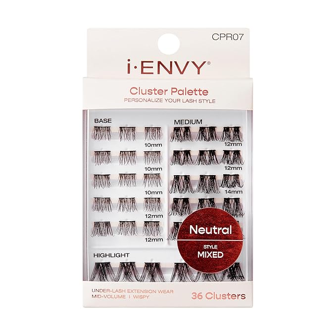 i - ENVY Cluster Palette Lash Refill – Neutral (10–15mm) - Beauty Exchange Beauty Supply