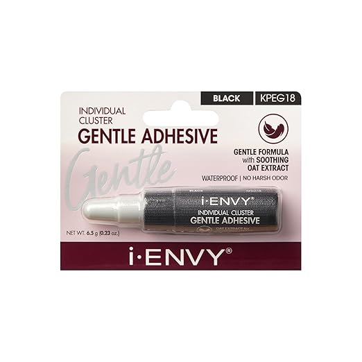 i - ENVY Individual Cluster Gentle Lash Adhesive – Black & Clear | Waterproof, No Odor, Oat - Infused Formula | 6.5g - Beauty Exchange Beauty Supply