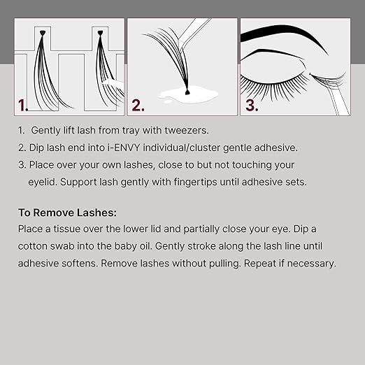 i - ENVY Individual Cluster Gentle Lash Adhesive – Black & Clear | Waterproof, No Odor, Oat - Infused Formula | 6.5g - Beauty Exchange Beauty Supply