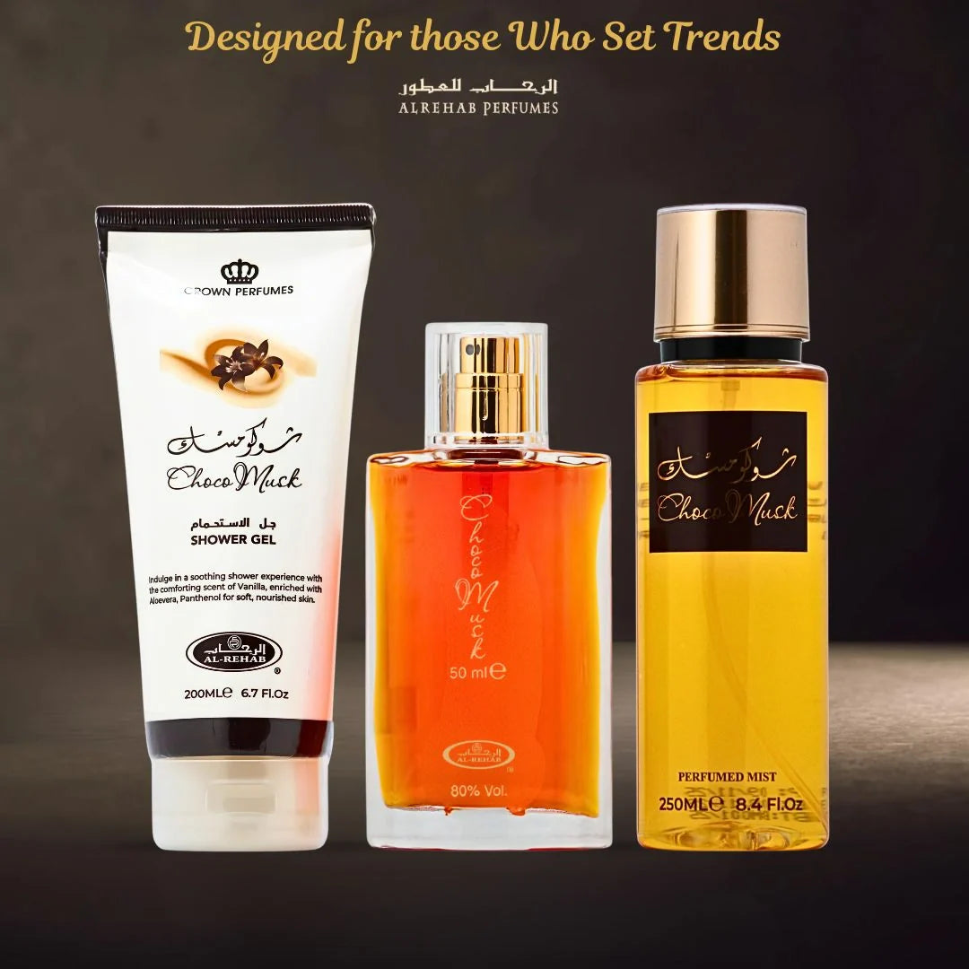 Al Rehab Choco Musk 3-Piece Perfume Gift Set