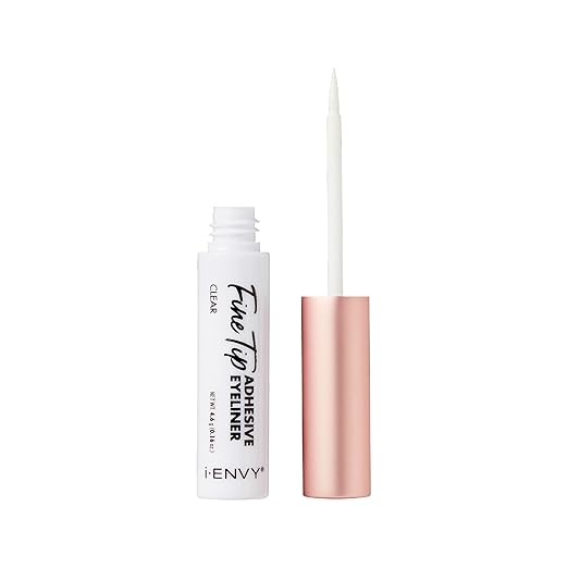 IENVY by KISS 2 - in - 1 Brush - On Eyeliner Lash Glue | Felt Tip Precision | 01 Black & 02 Clear | Line It, Lash It, Lock It - Beauty Exchange Beauty Supply