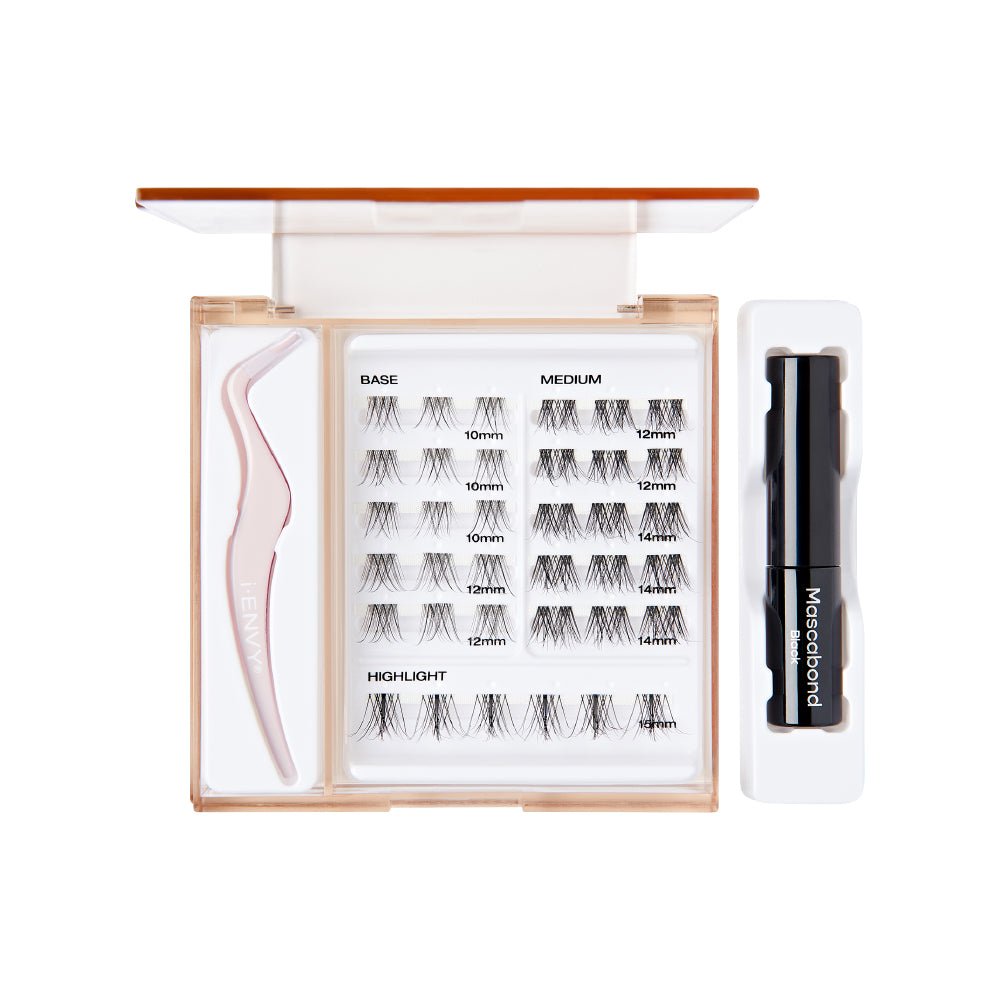 IENVY by KISS Cluster Palette โ Refillable Lash Extension Travel Kit | DIY Lash Look in Light & Neutral | Salon - Style Clusters on the Go - Beauty Exchange Beauty Supply