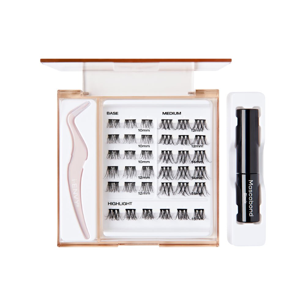 IENVY by KISS Cluster Palette โ Refillable Lash Extension Travel Kit | DIY Lash Look in Light & Neutral | Salon - Style Clusters on the Go - Beauty Exchange Beauty Supply