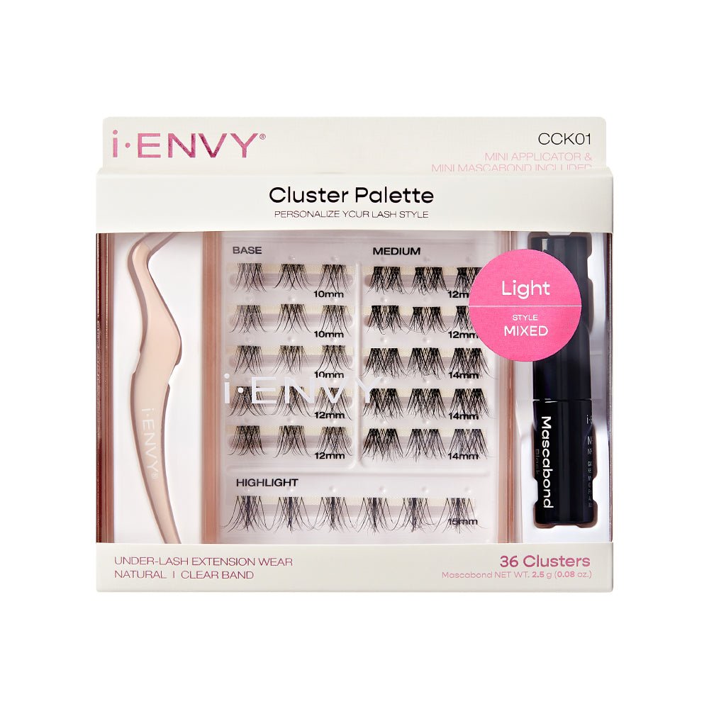 IENVY by KISS Cluster Palette โ Refillable Lash Extension Travel Kit | DIY Lash Look in Light & Neutral | Salon - Style Clusters on the Go - Beauty Exchange Beauty Supply