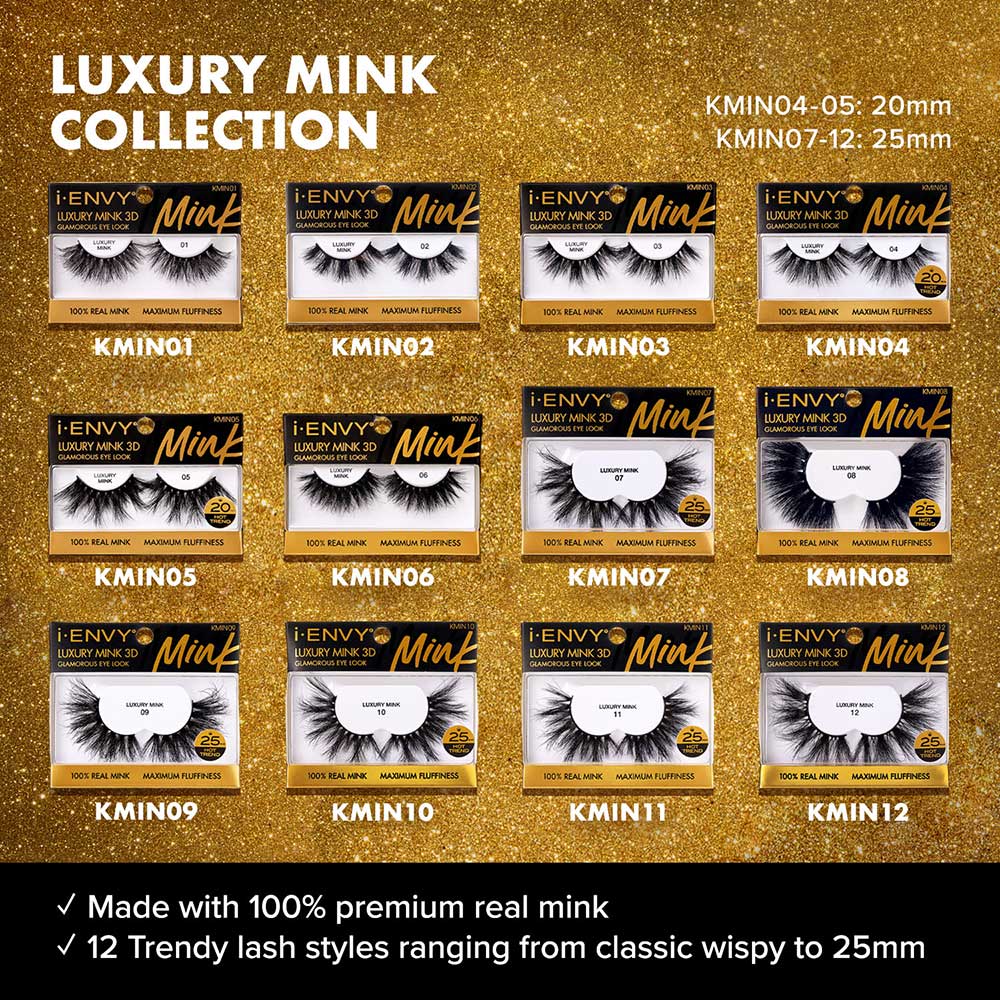 IENVY by KISS Luxury Mink Lashes – 20mm Bold Glam | Soft, Fluffy & Reusable | Styles #01–#06 & #13–#24 - Beauty Exchange Beauty Supply