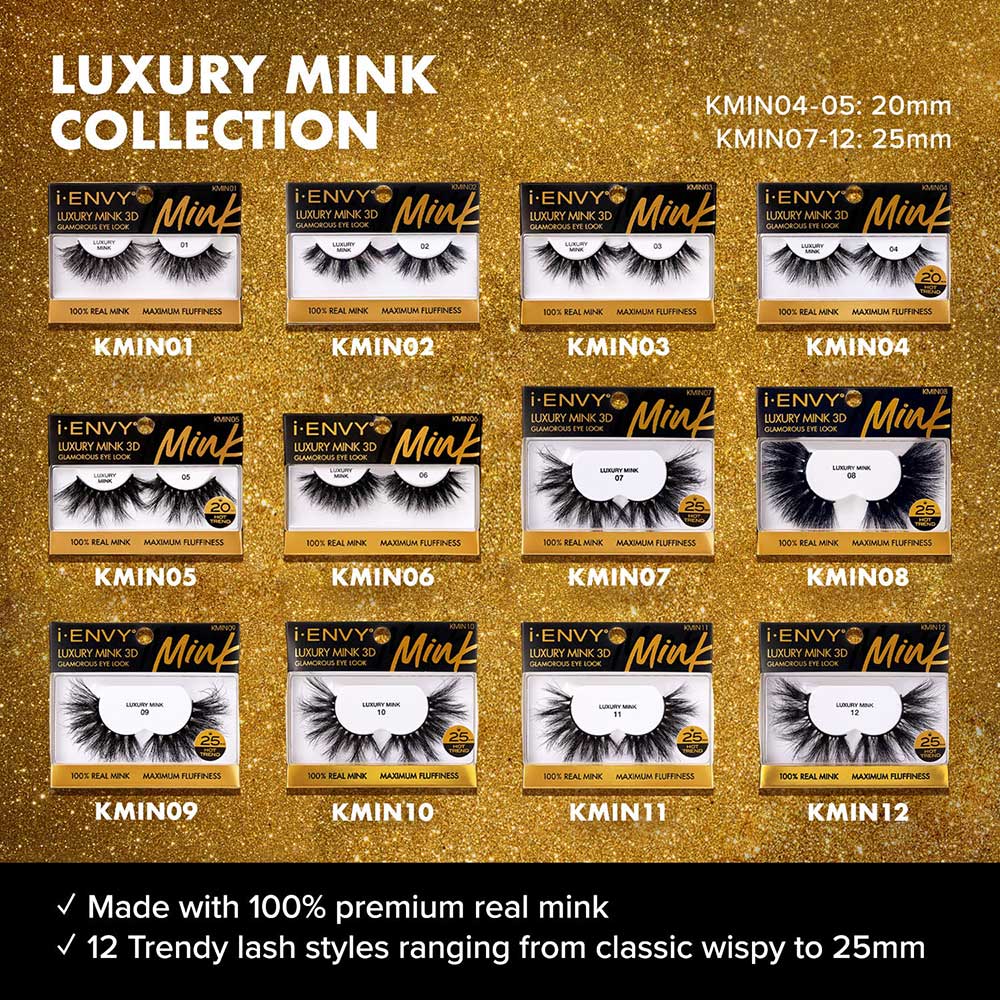 IENVY by KISS Luxury Mink Lashes – 25mm | Ultra - Glam, Bold Volume & Drama | Styles #07–#12 - Beauty Exchange Beauty Supply
