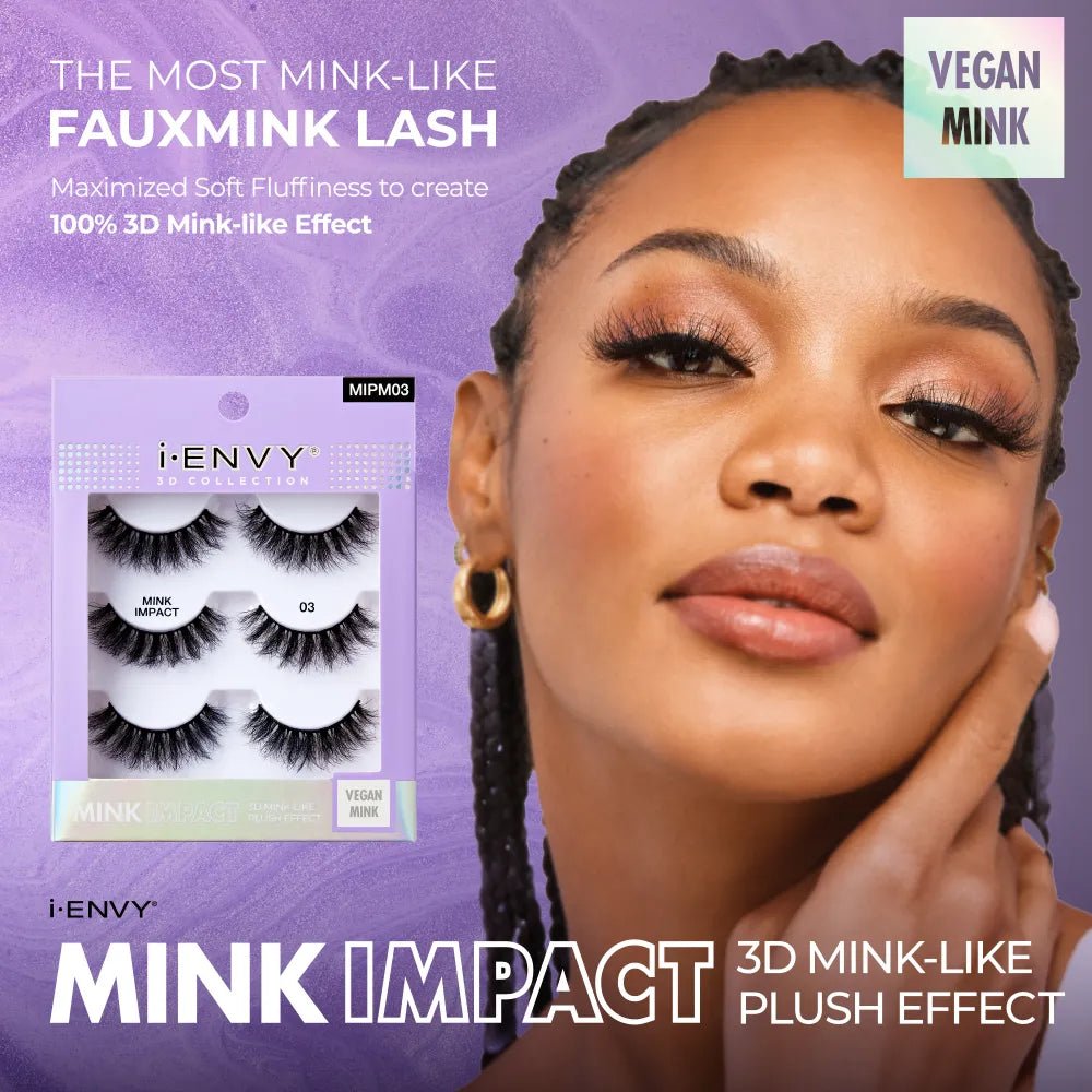 IENVY BY KISS – Mink Impact Multipack Vegan Strip Lashes | 3D Mink Effect & Maximized Fluffiness | Styles: 03, 05, 06, 07, 08, 12 - Beauty Exchange Beauty Supply