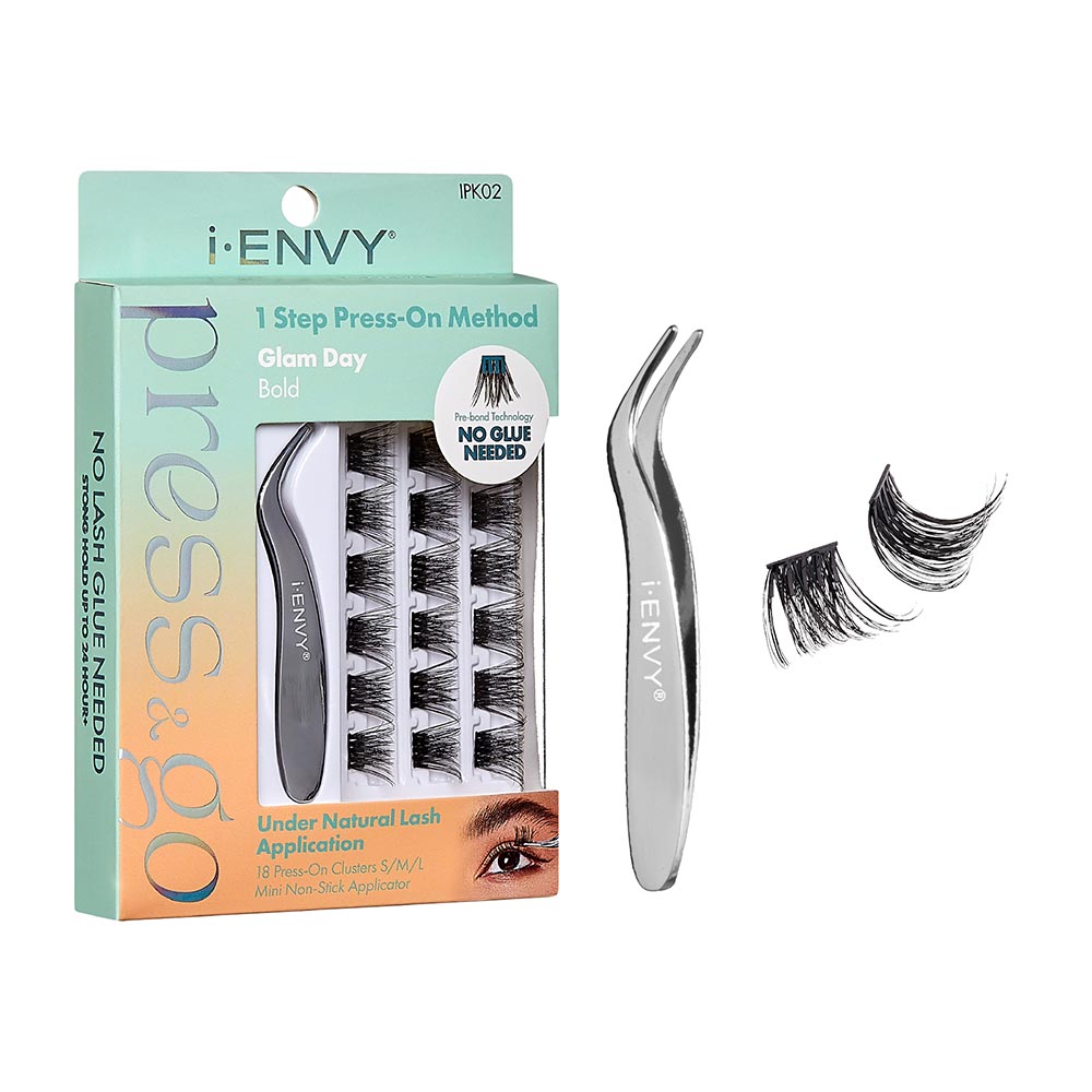 IENVY by KISS Press & Go Pre - Glued Lash Clusters – All - In - One Underlash Extension Kit | No Glue Needed | Styles: Every Day, Glam Day, Special Day - Beauty Exchange Beauty Supply
