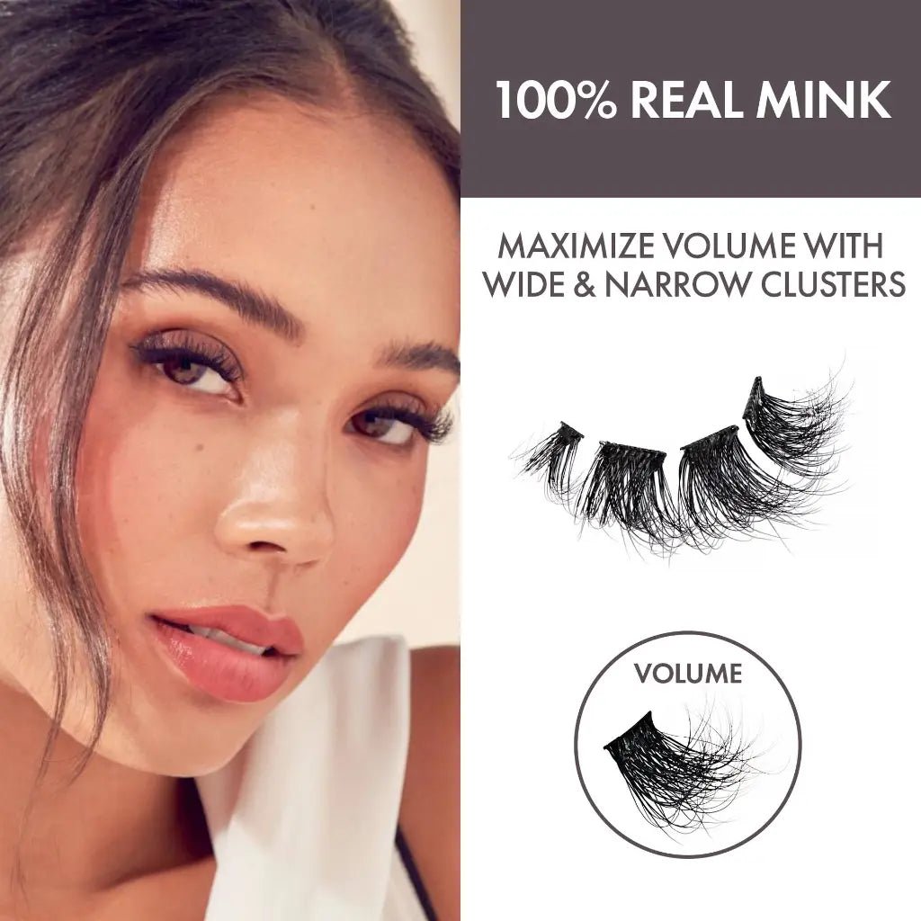 iENVY Press & Go Real Mink Lash Cluster Kit – 22 Lashes + Applicator - Beauty Exchange Beauty Supply