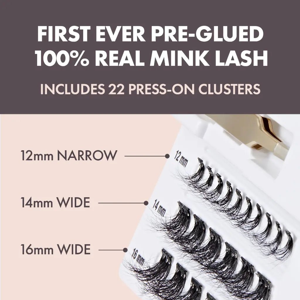 iENVY Press & Go Real Mink Lash Cluster Kit – 22 Lashes + Applicator - Beauty Exchange Beauty Supply