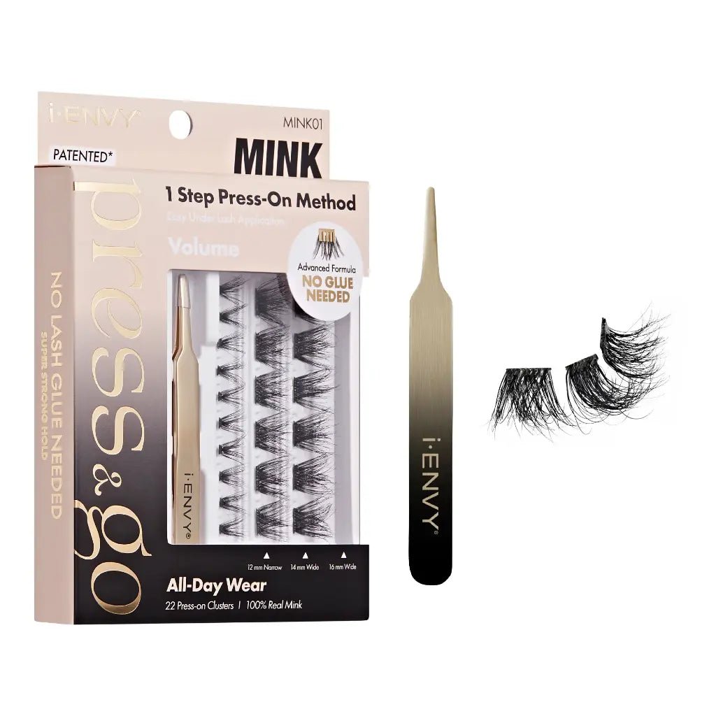 iENVY Press & Go Real Mink Lash Cluster Kit – 22 Lashes + Applicator - Beauty Exchange Beauty Supply