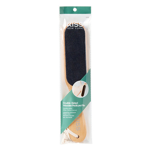 KISS Pedicure File – Double-Sided Wood with Stainless Steel Blade