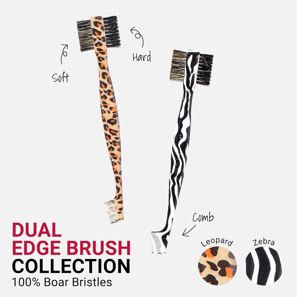 Red by Kiss Dual Edge Brush – Leopard Print