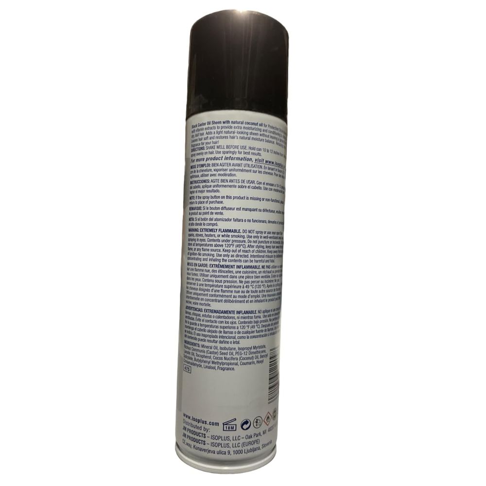 Isoplus Black Castor Oil Sheen – Conditioning Shine Spray – 9 oz - Beauty Exchange Beauty Supply