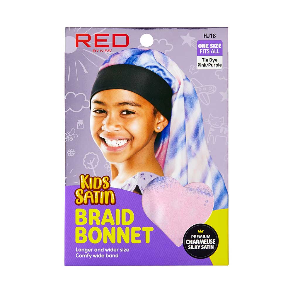 Red by Kiss Kids Satin Braid Bonnet - Cute Prints