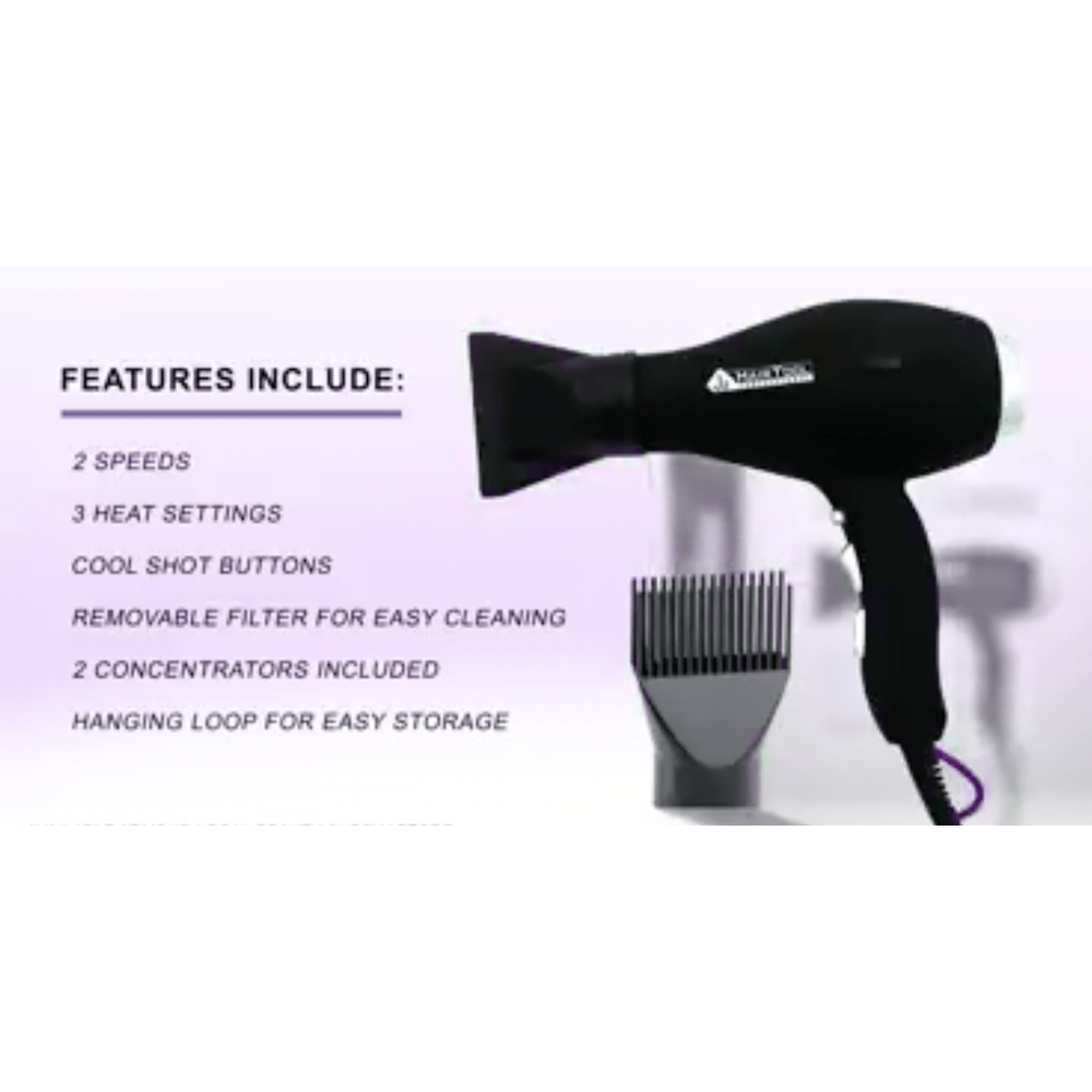 J2 Hair Tool 1875W Salon Turbo AC Motor Dryer – Fast Drying, Long - Lasting Power for Gorgeous Hair - Beauty Exchange Beauty Supply