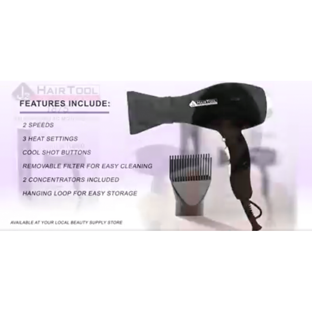 J2 Hair Tool 1875W Salon Turbo AC Motor Dryer – Fast Drying, Long - Lasting Power for Gorgeous Hair - Beauty Exchange Beauty Supply