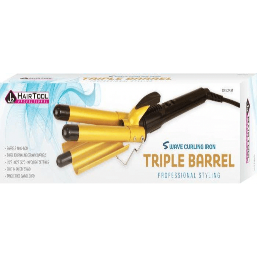 J2 Professional Triple Barrel Styling Iron – Deep Wave Hair Waver for Fast, Long - Lasting Beachy Texture - Beauty Exchange Beauty Supply