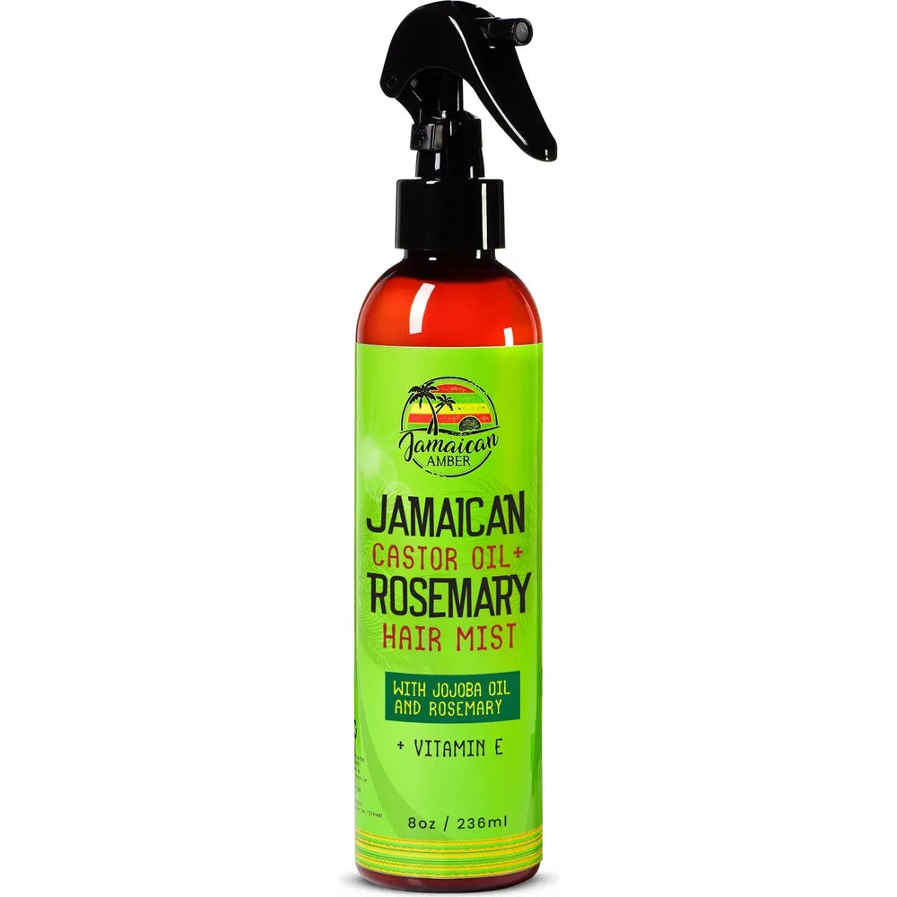 Jamaican Amber Jamaican Castor Oil & Rosemary Leave - In Hair Mist | Nourishing Hair Mist for Growth & Hydration – 8oz - Beauty Exchange Beauty Supply