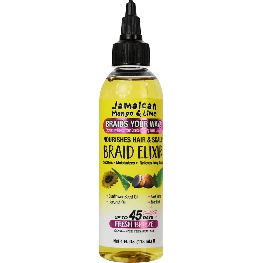 Jamaican - Mango & Lime | Braid Elixir| Anti - Frizz Treatment | Soothes | Moisturizes | Relieves Itchy Scalp | Sunflower Seed Oil | Aloe Vera | Coconut | Menthol | 4Oz | - Beauty Exchange Beauty Supply