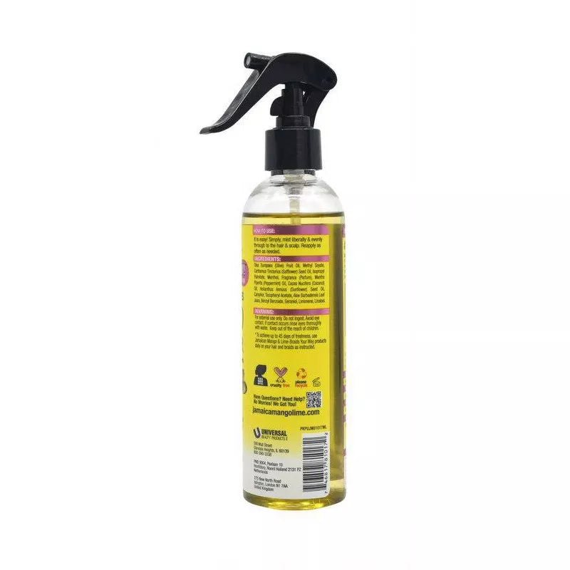 Jamaican - Mango & Lime | Braid Your Way | 6 - in - 1 Spray Soothes & Revives | Braid Refresher | Moisturizes | Adds Shine | Refreshes & Revives | Sunflower Seed Oil | Aloe Vera | Coconut Oil | Menthol | Female | 8Oz | - Beauty Exchange Beauty Supply